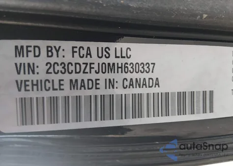 2021 Dodge Challenger R/T Scat Pack from USA, damaged, VIN 2C3CDZFJ0MH630337